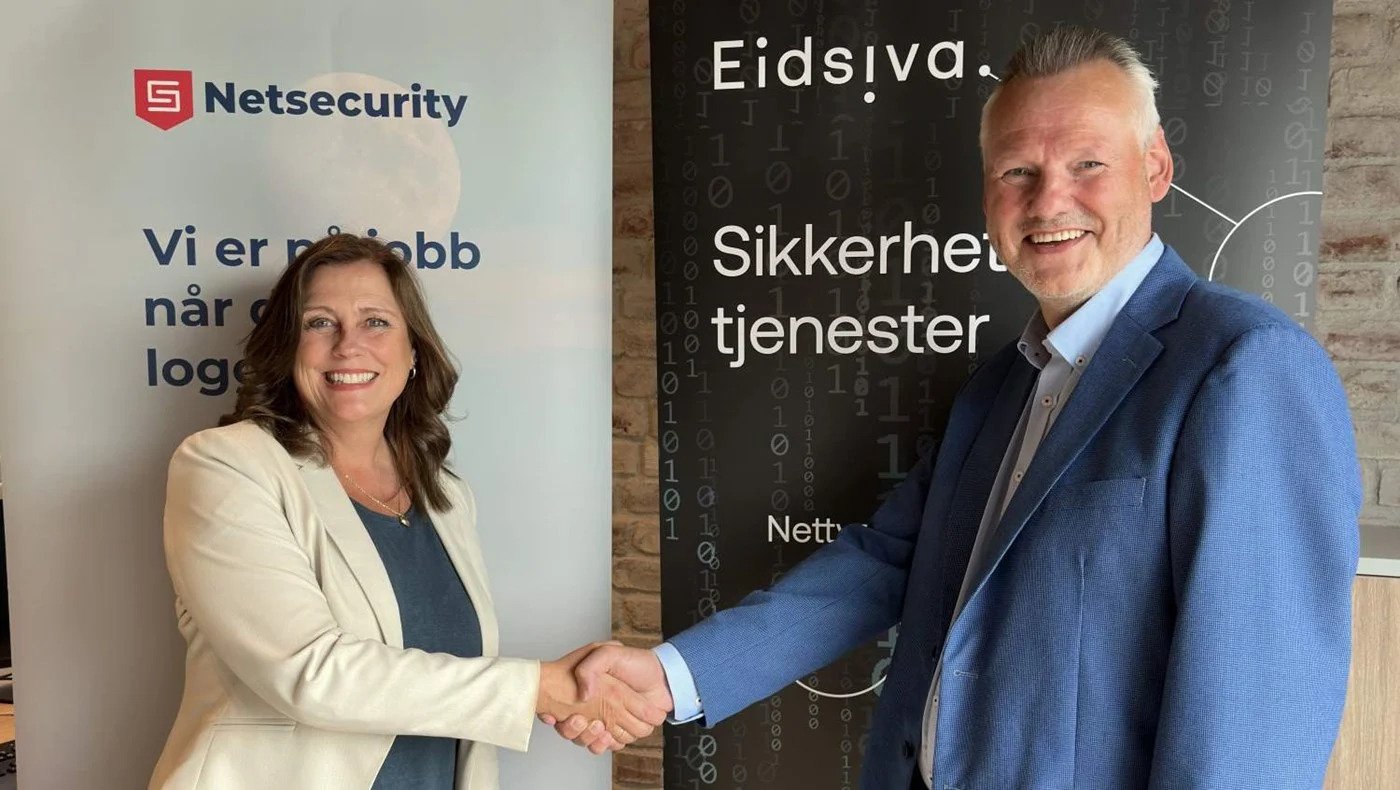 Toril Jensvold i Netsecurity og Vidar Sandland i Eidsiva